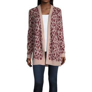 Pink Leopard Print Cardigan